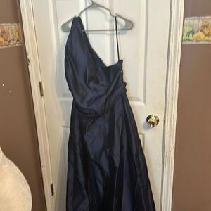 Alfred Sung OneShoulder Satin Twill Maxi Dress NWOT size 14